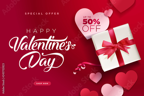 Valentine’s Day. Vector illustration concept for background, greeting card, website and mobile website banner, social media banner, marketing material.