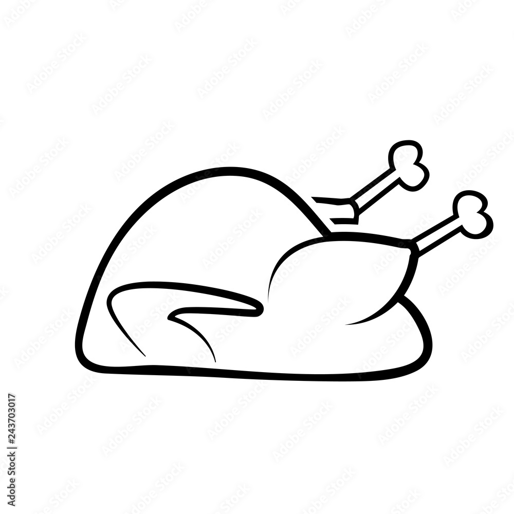 Roasted turkey icon. Clipart image isolated on white background Roasted turkey icon. Clipart image isolated on white background