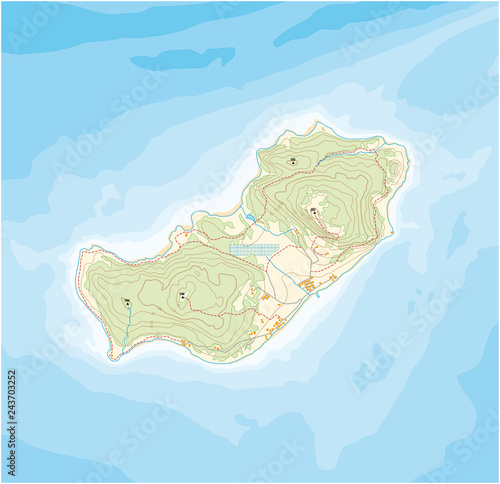  abstract island map pattern with topographic heights and deep lines