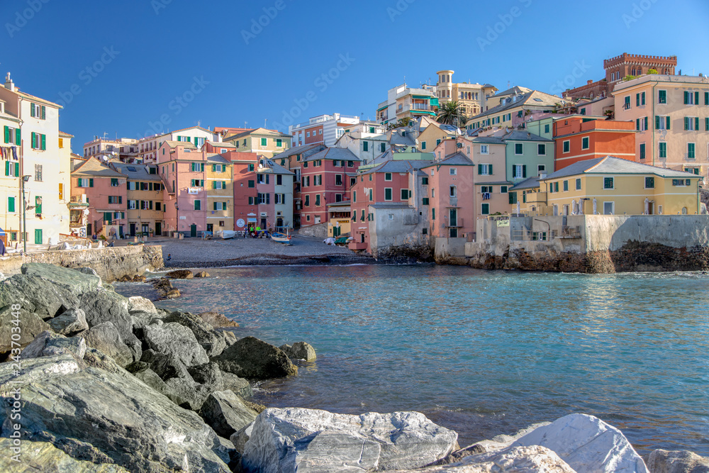 Colorful houses around the harbour, Boccadasse