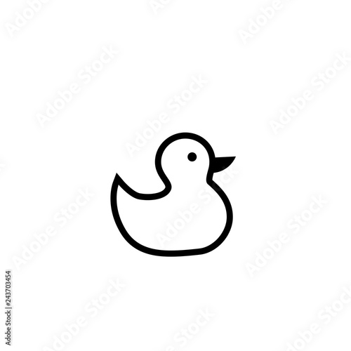 Duck toy outline icon. Clipart image isolated on white background