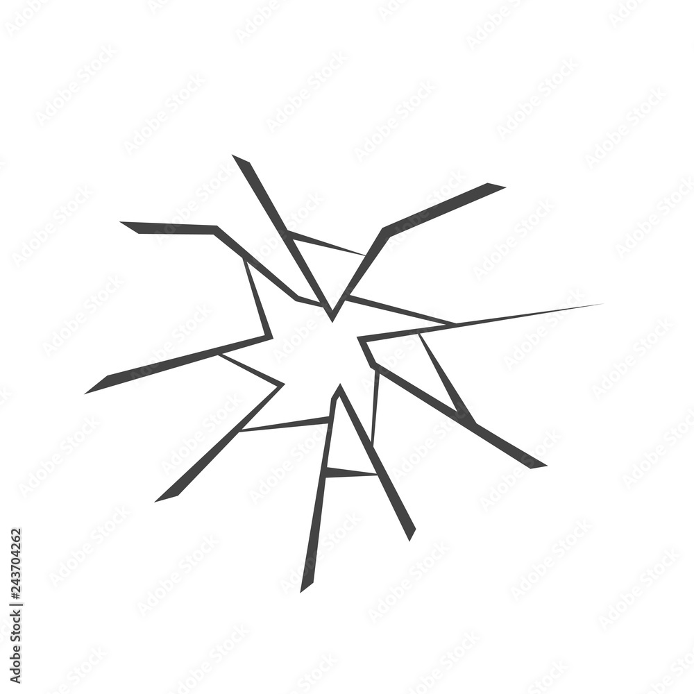 Broken glass icon. Clipart image isolated on white background Stock