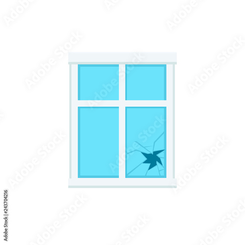 Broken window icon. Clipart image isolated on white background