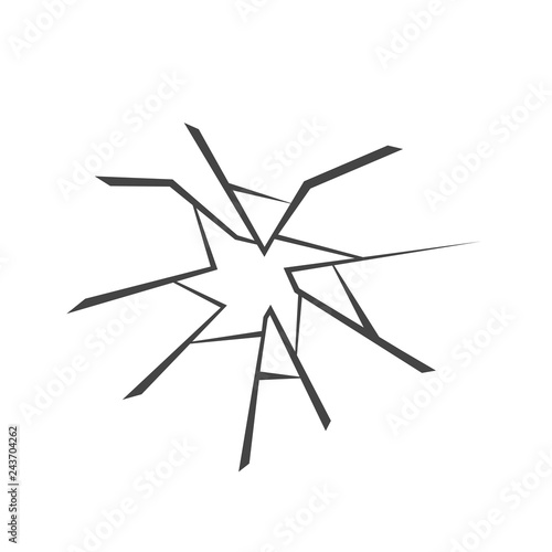 Broken glass icon. Clipart image isolated on white background