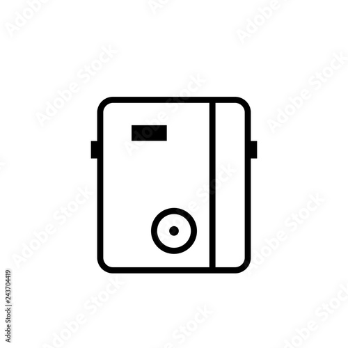 Tankless water heater outline icon. Clipart image isolated on white background