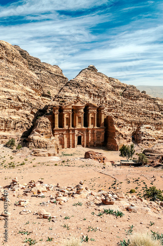 Ruins of the ancient city of Petra in Jordan