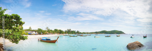 Panorama of asian paradise beach in Thailand photo