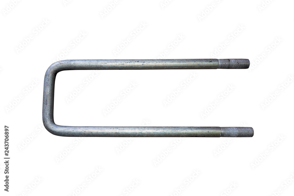 U-Bolt for heavy truck vehicles isolated on white background U-Bolt for heavy truck vehicles isolated on white background