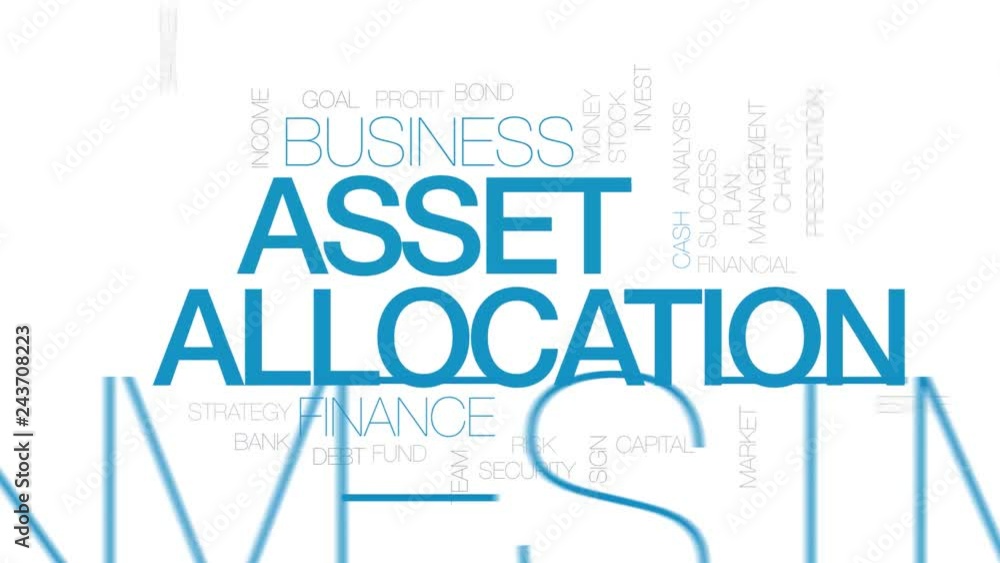 Asset allocation animated word cloud. Kinetic typography. Asset allocation animated word cloud. Kinetic typography.