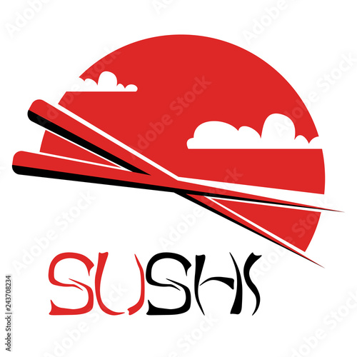 Sushi food logotype for asian food delivery
