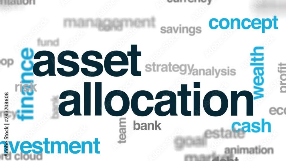 Asset allocation animated word cloud. Kinetic typography. Asset allocation animated word cloud. Kinetic typography.
