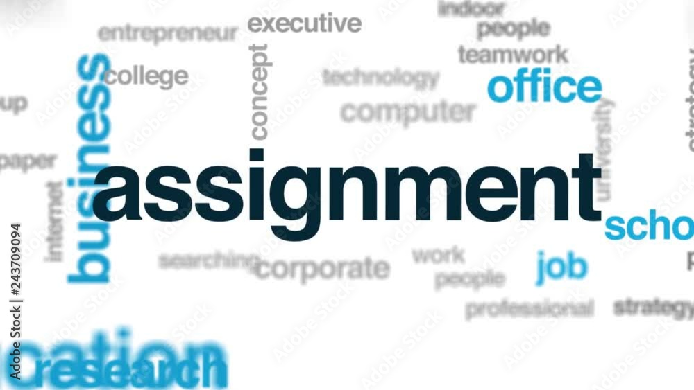 Assignment animated word cloud. Kinetic typography. Assignment animated word cloud. Kinetic typography.