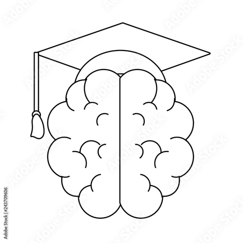 brain with graduation cap