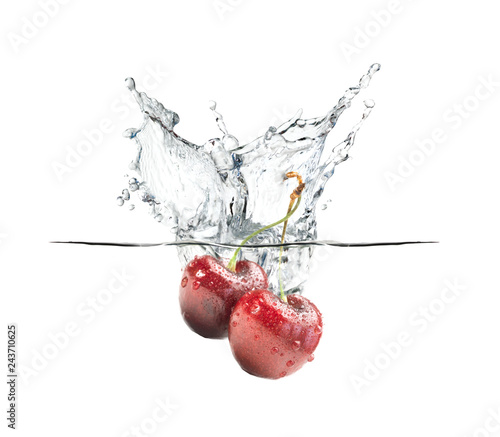 splash de agua y Cerezas