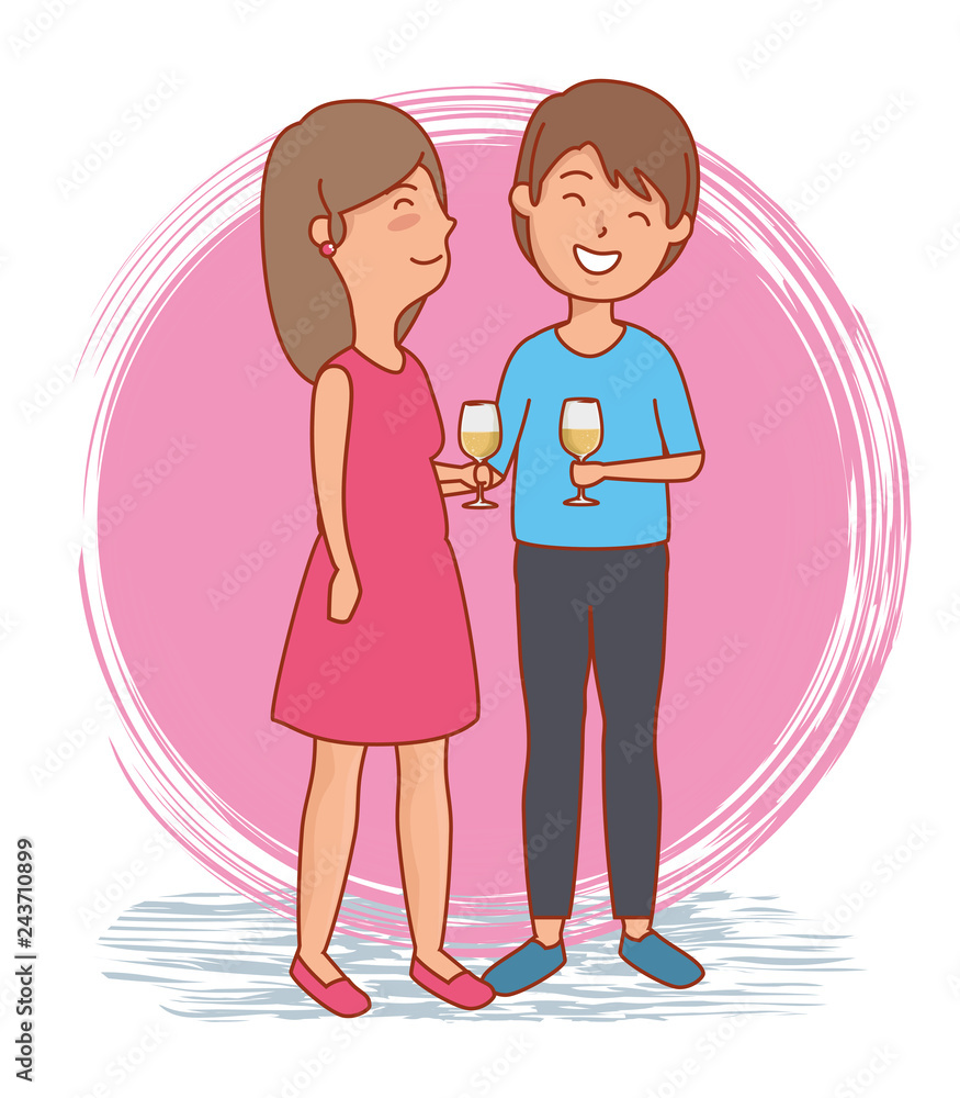 woman and man couple with champagne glass to valentines day woman and man couple with champagne glass to valentines day