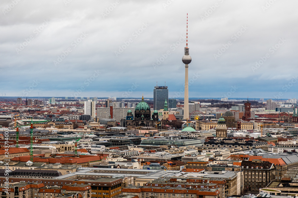 Views of the different streets of Berlin in December, before Christmas