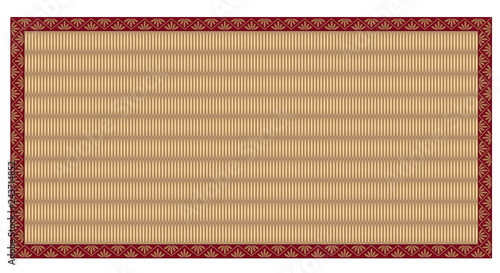 Tatami mat with red border photo