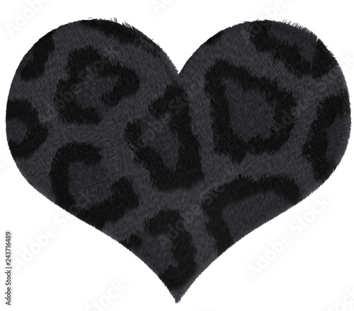 Heart wtih pantera fur textured pattern