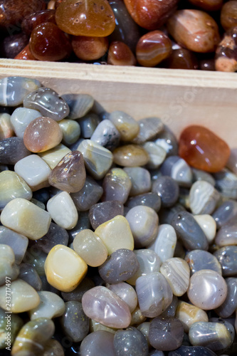 Set of natural mineral gemstones