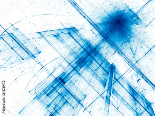 Blue and white abstract diagonally background - digitally genera