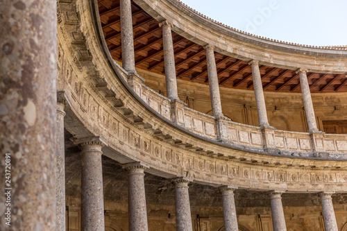 The Alhambra complex in Granada in Andalusia. Here Carlos V palace