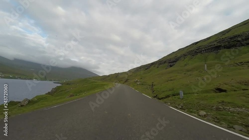 Traveling in the countryside in the Faroe Islands 