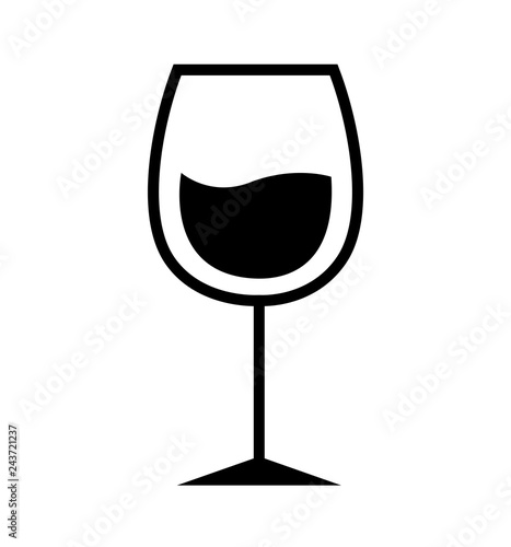 Wine glass icon or alcohol icon vector flat sign symbols illustration isolated on white