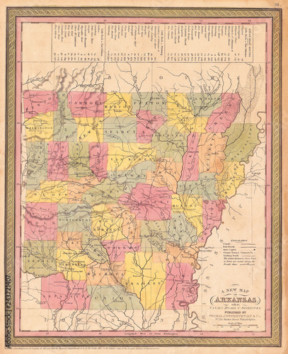 1853  Mitchell Map of Arkansas