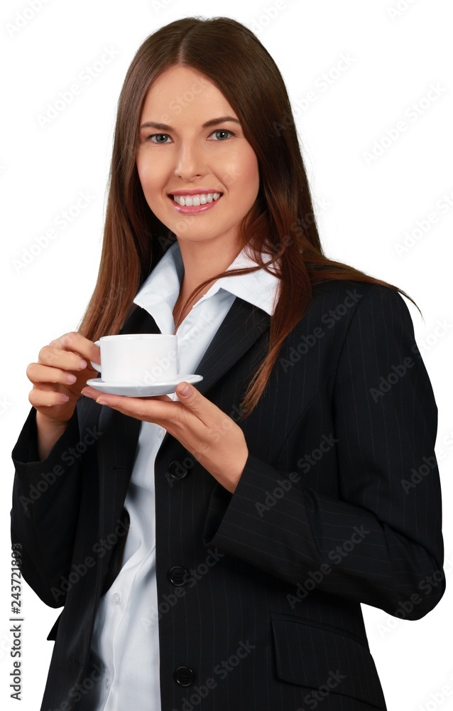 Businesswoman with Cup - Isolated Businesswoman with Cup - Isolated