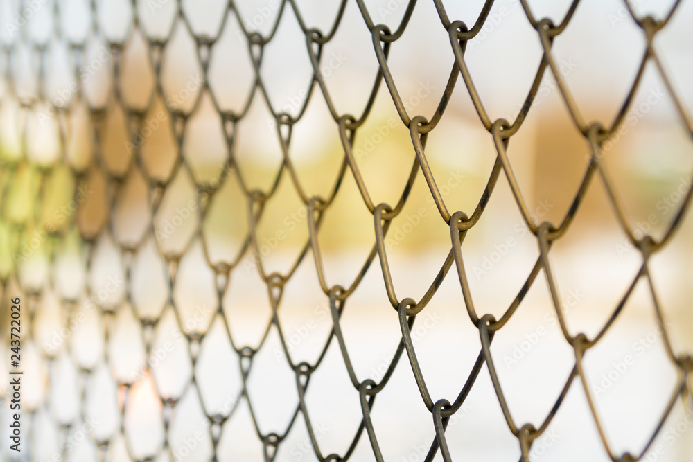 Fototapeta premium Metal mesh fence