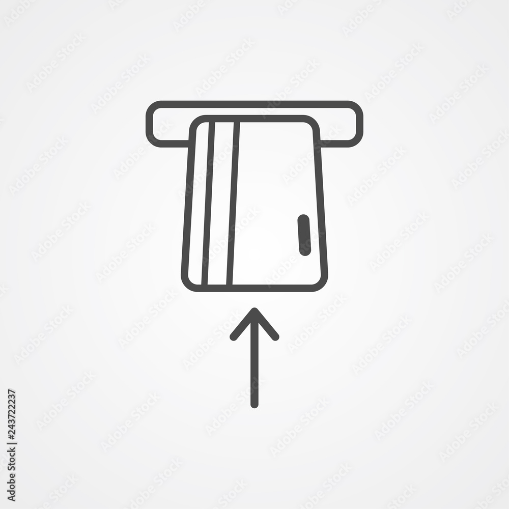 Card withdrawal vector icon sign symbol Card withdrawal vector icon sign symbol