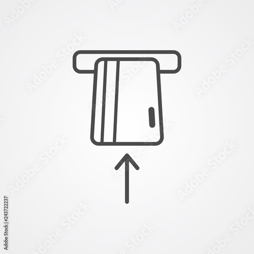 Card withdrawal vector icon sign symbol