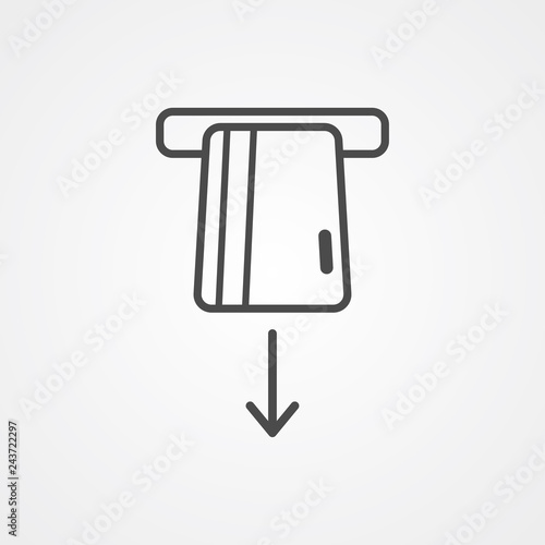 Card withdrawal vector icon sign symbol