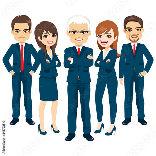 Business blue suit team set...