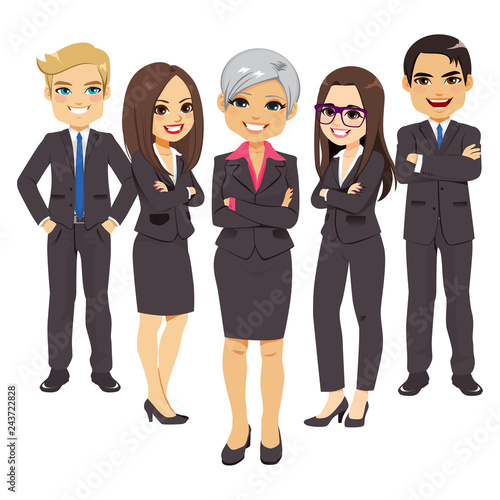 Business black suit team se...