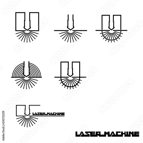   Iliumustration consisting of  CNC machine images in the form of a symbol or logo. Laser cutting, engraving.