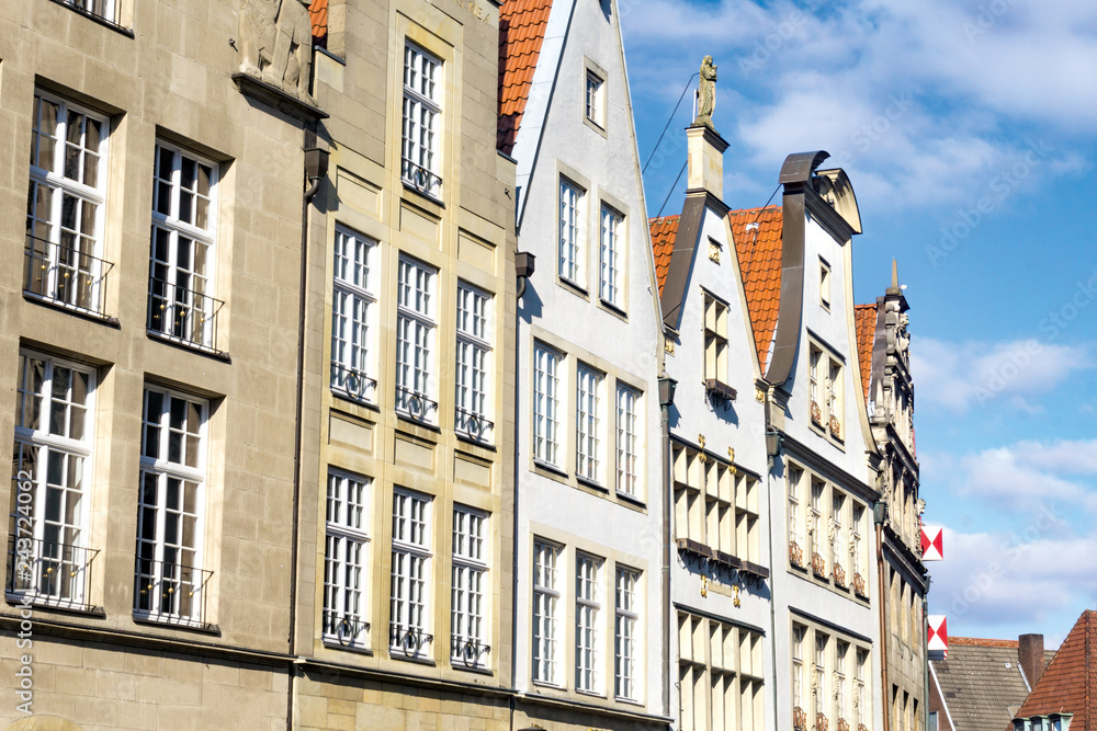 Fototapeta premium Historic gabled houses on Prinzipalmarkt , Münster