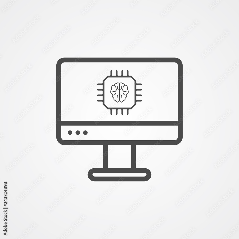 Artificial intelligence vector icon sign symbol Artificial intelligence vector icon sign symbol