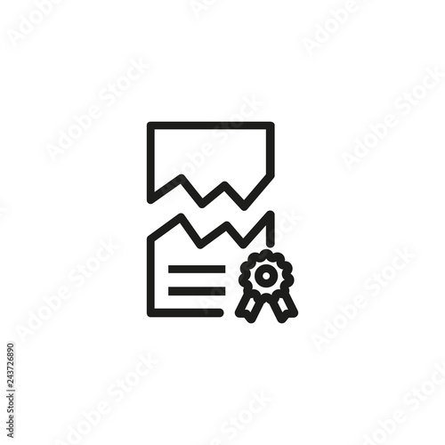 Firm liquidation line icon. Teared document, contract, agreement. Legal services concept. Vector illustration can be used for topics like law force, government, regulation
