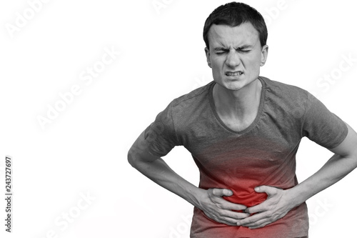 Guy having a stomach ache