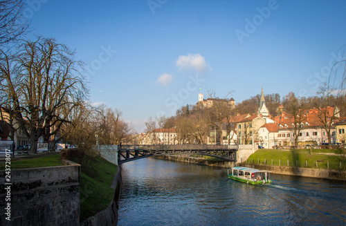 the panorama of Ljubljana - Slovenia (River Ljubljanica) © Lary Photography