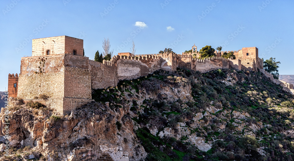 Historic Alcazaba fortress in Almeria, Spain.