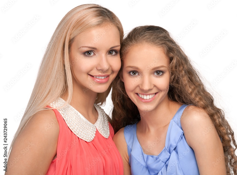 Portrait of Two Smiling Girlfriends / Sisters Portrait of Two Smiling Girlfriends / Sisters