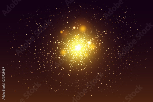 Bright festive colorful fireworks set. Vector realistic fireworks illustration. New Year Christmas firework. Firework explosion  star or stardust  bright colors.