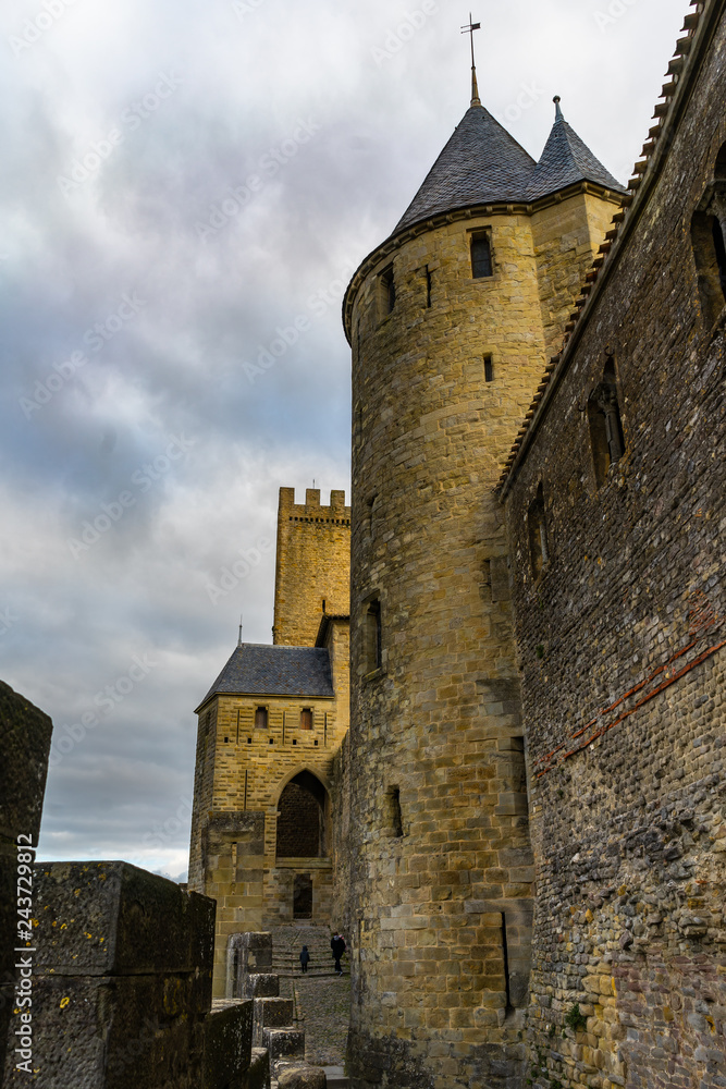 Fortified medieval city of Carcassonne in France.
