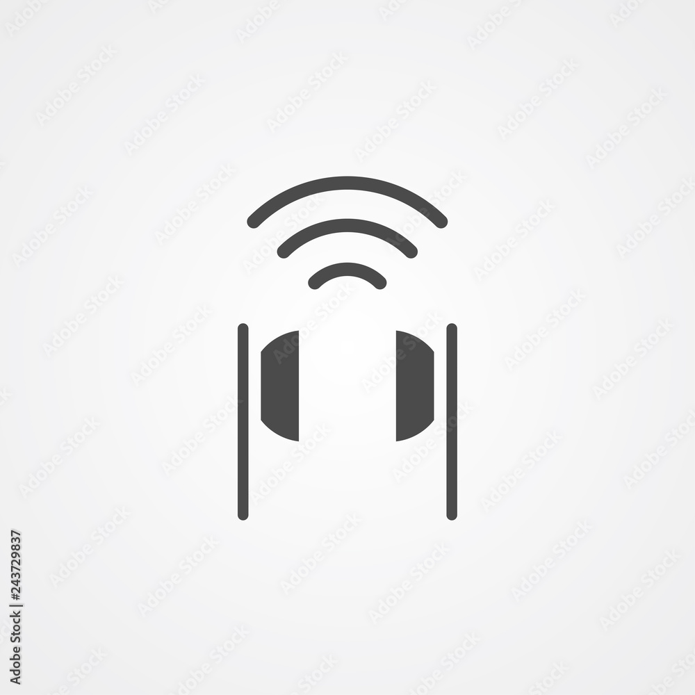 Wireless earphone vector icon sign symbol Wireless earphone vector icon sign symbol