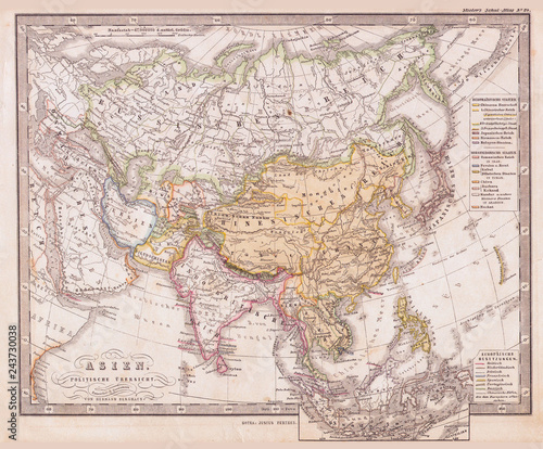 1862, Perthes Map of Asia