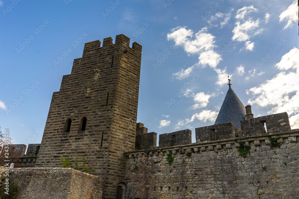 Fortified medieval city of Carcassonne in France. Fortified medieval city of Carcassonne in France.