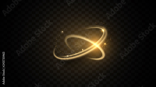 Gold linked rings with sparks