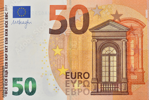 Background of European paper banknotes.